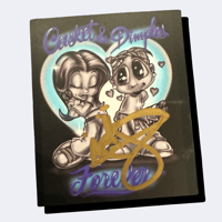 CASKET AND DIMPLES FRVR SIGNED PRINT BY LGNDFRVR AND DESFRVR
