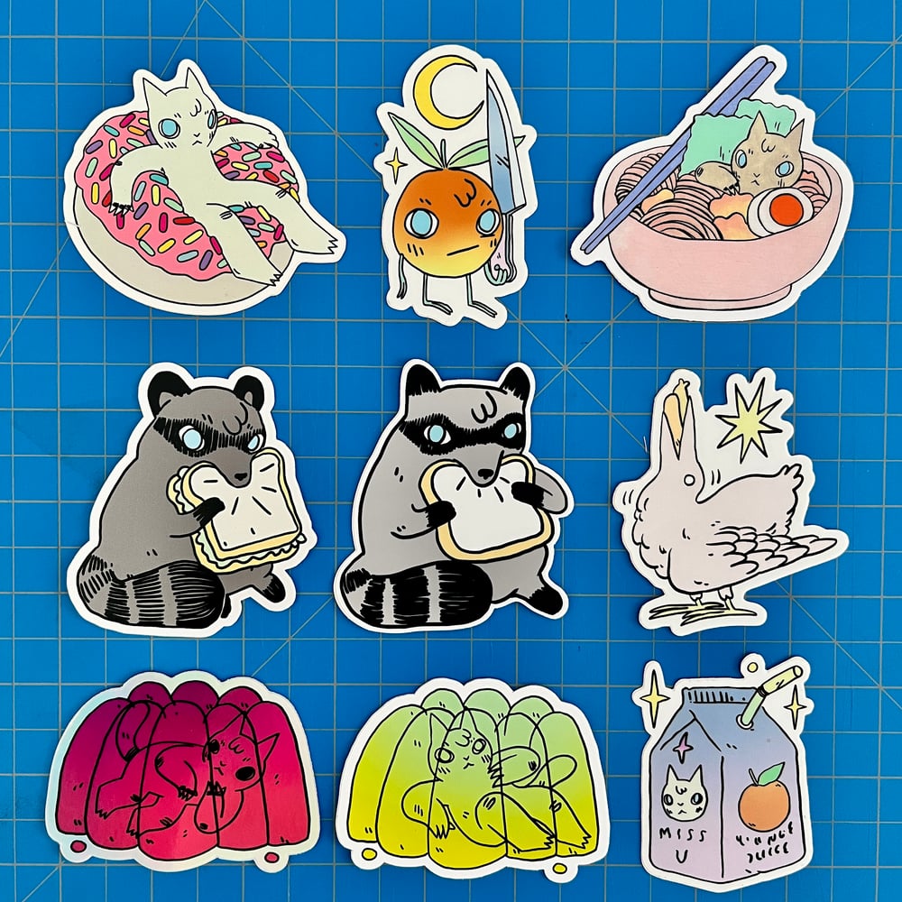 Image of Food Themed Die Cut Stickers