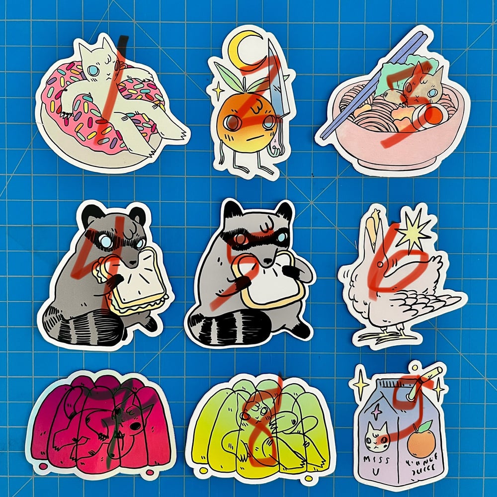 Image of Food Themed Die Cut Stickers