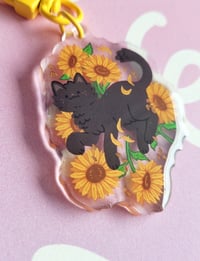 Image 1 of Sunflower Cat - Keychain Charm