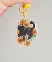 Image 3 of Sunflower Cat - Keychain Charm