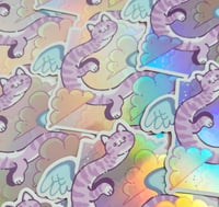 Image 2 of Very Long Cat - Holographic Sticker