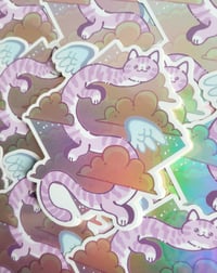 Image 3 of Very Long Cat - Holographic Sticker
