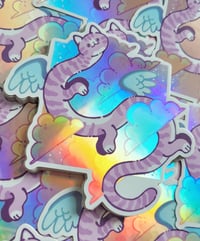 Image 1 of Very Long Cat - Holographic Sticker