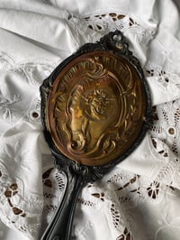 Image 1 of Miroir à main en étain et laiton signé DUPRÉ // début XIXème siècle