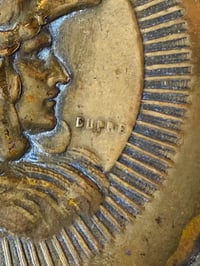 Image 5 of Miroir à main en étain et laiton signé DUPRÉ // début XIXème siècle