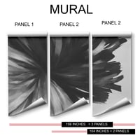 Image 3 of Midnight Bloom – Abstract Floral Black & White Peel and Stick Wallpaper Mural