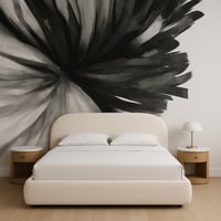 Image 1 of Midnight Bloom – Abstract Floral Black & White Peel and Stick Wallpaper Mural