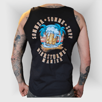 Image 1 of Tanktop "Sommer, Sonne, Suff" Rückendruck - Schwarz