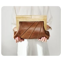 Image 1 of Cognac Leather Clutch