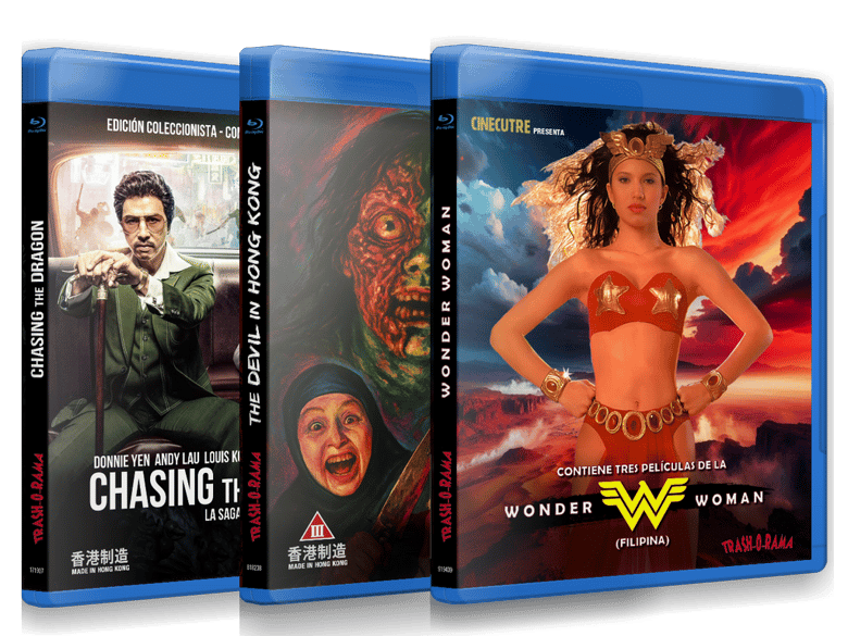 Image of COMBO ACCIÓN MAFIOSA, WONDER WOMAN DE SERIE Z Y DEMONIOS VISCOSOS DE CATEGORÍA III