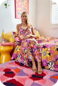Image 3 of Tie front maxi dress in Psychedelic Meadow Pink