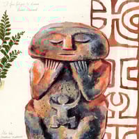 Image 2 of Peinture originale - "Tiki Maternité" - 30x44 cm