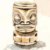 Image 4 of Peinture originale - "Collection de Tikis" - 30x40 cm