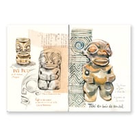 Image 1 of Peinture originale - "Collection de Tikis" - 30x40 cm