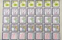 Image 2 of   Two sheets of self adhesive faux postage stamps - Apples