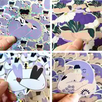 Image 1 of Lot stickers pailletés et holographiques - Câlins