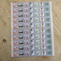 Image 2 of Two sheets of self adhesive faux postage stamps - Cake