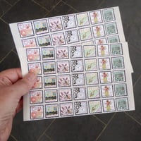 Image 1 of Two sheets of self adhesive faux postage stamps - Cake