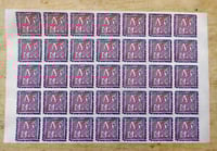 Image 3 of Two sheets of self adhesive faux postage stamps - Hello with Airmail
