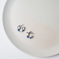 Image 3 of *NEW* Ocean Checker Super Mini Hoop Earrings