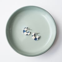 Image 5 of *NEW* Ocean Checker Super Mini Hoop Earrings