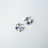 Image 1 of *NEW* Ocean Checker Super Mini Hoop Earrings