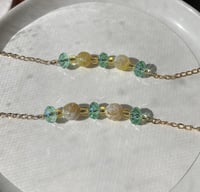 Image 3 of Yellow and turquoise glass bead bracelet 