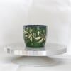 sgraffito cups, florals