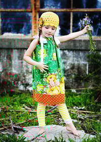 Image 2 of Girls Yellow Crochet Cloche Hat with Flowers