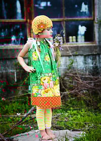 Image 3 of Girls Yellow Crochet Cloche Hat with Flowers