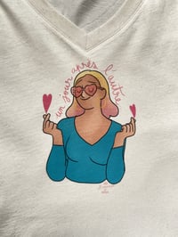 Image 6 of TEE-SHIRT écru col V "UN JOUR APRES L'AUTRE" - COLLAB' MATHOU