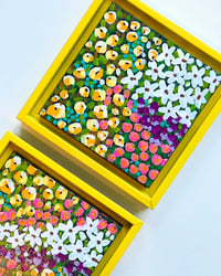 Image 3 of Set of 2 Handmade Floral Paintings; Original Art