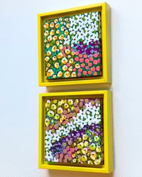 Image 4 of Set of 2 Handmade Floral Paintings; Original Art