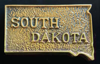 Image 1 of Vintage (ca. 1970s) "State of South Dakota" Paperweight - Solid Brass