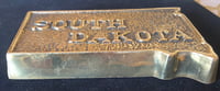 Image 3 of Vintage (ca. 1970s) "State of South Dakota" Paperweight - Solid Brass