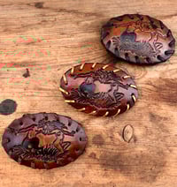 Image 1 of Original Tom Fugle Dance with the Devil Leather Belt Buckle