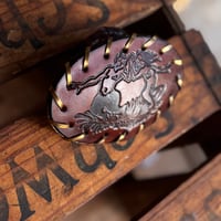 Image 9 of Original Tom Fugle Dance with the Devil Leather Belt Buckle