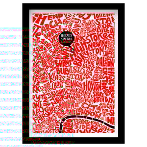 Image of Emirates Stadium - The Gunners - North London Typographic Map