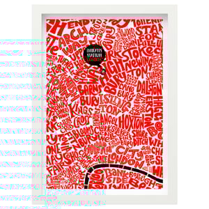 Image of Emirates Stadium - The Gunners - North London Typographic Map