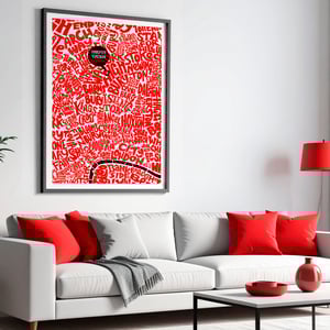 Image of Emirates Stadium - The Gunners - North London Typographic Map