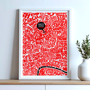 Image of Emirates Stadium - The Gunners - North London Typographic Map