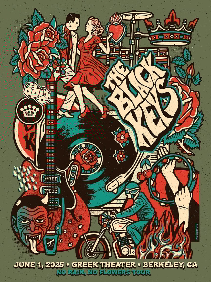GIGART — The Black Keys 2025 Berkeley CA Main Show Print