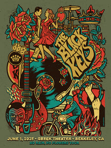 Image of The Black Keys 2025 Berkeley CA Gold Foil Variant