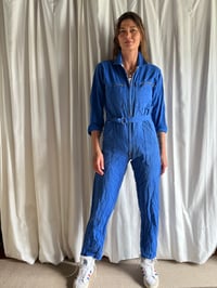 Image 4 of French workwear jumpsuit belted