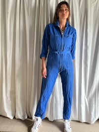 Image 7 of French workwear jumpsuit belted