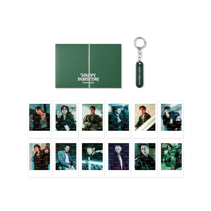 Image of [PRE-ORDER] Seventeen ‘HAPPY BURSTDAY’ (Instant Photo & Acrylic Keyring Set - NEW ESCAPE Ver.)