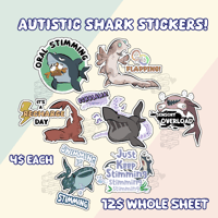 Image 1 of Autistic Shark Stickers