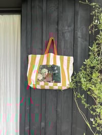 Image 3 of cabas STAN raye Camel et blanc