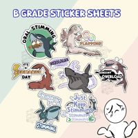Image 1 of B Grade Autistic Shark Stickers - Kiss Cut